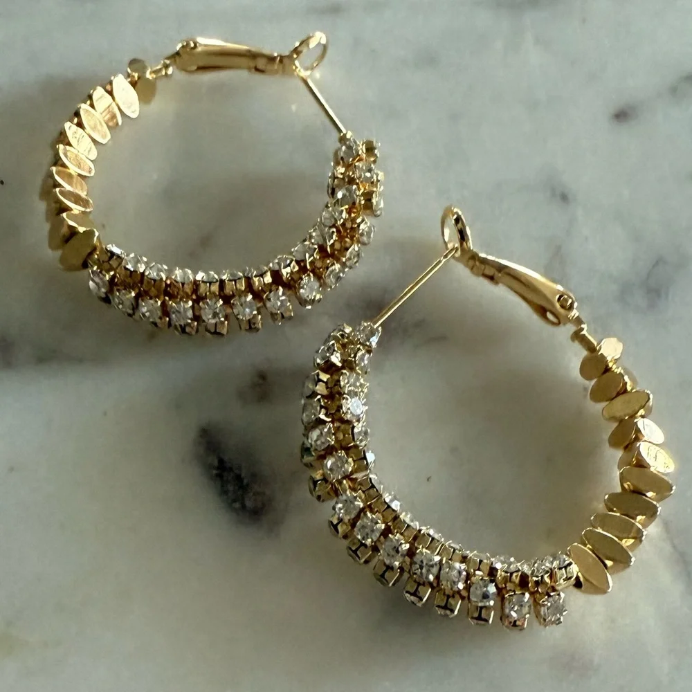 Elegant Gold and Silver Hoop Earrings